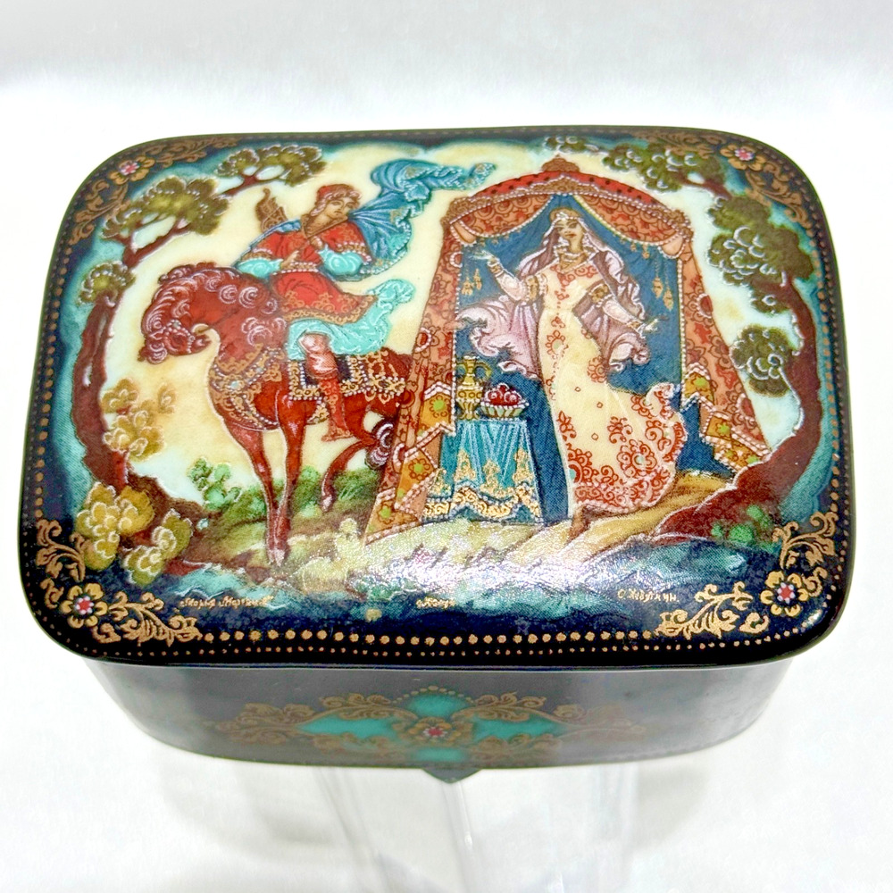 Kholui Studios and Maria Morevna Russian Art Black Lacquer Russian Music Box